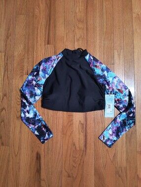 NWT Cropped Laguna Rash Guard swim top, women's medium